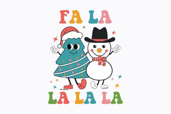 Christmas Fa La La La La Retro Svg: Graphics for Crafts