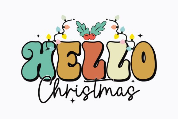 Christmas Hello Christmas Retro Svg: Graphics for Crafts