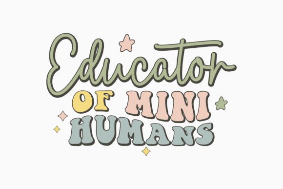 Educator of Mini Human Retro Teacher Svg Graphics & Crafts