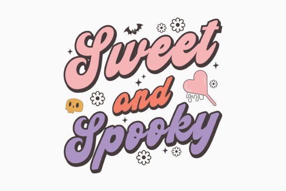 Halloween Sweet and Spooky Retro Graphics for Crafts