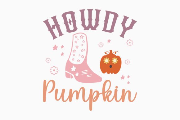 Howdy Pumpkin Halloween Retro Svg for Crafts & Graphics