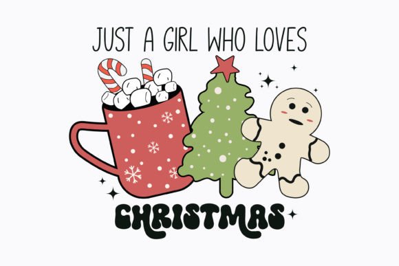 Just a Girl Who Loves Christmas Retro SVG for Crafts