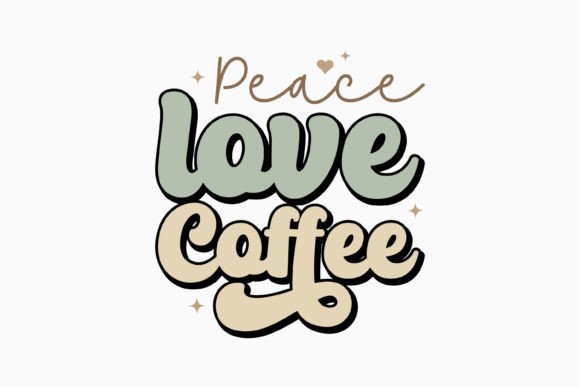 Peace Love Coffee Retro SVG: Graphics for Crafts