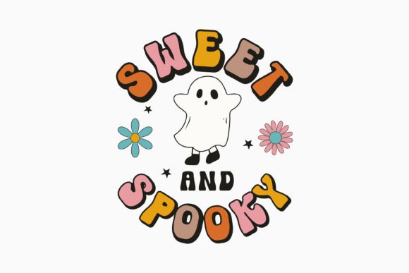 Sweet Spooky Halloween Retro Graphics for Crafts