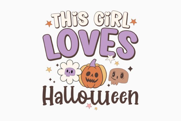 This Girl Loves Halloween Retro Graphics for Crafts