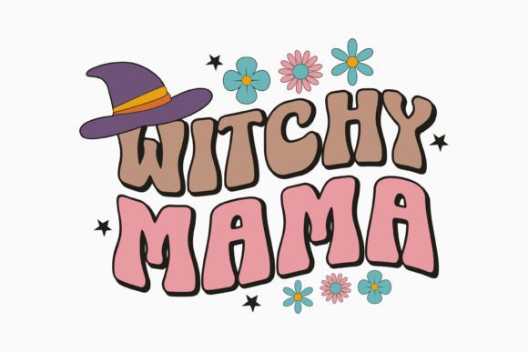 Witchy Mama Halloween Retro Graphics for Crafts