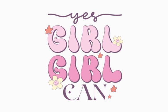 Yes Girl Can Quote SVG: Retro Graphics for Crafts